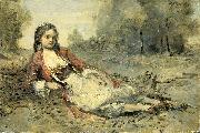 Jean-Baptiste Camille Corot Algerienne oil painting on canvas